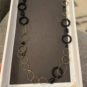 Black Hoop Statement Necklace
